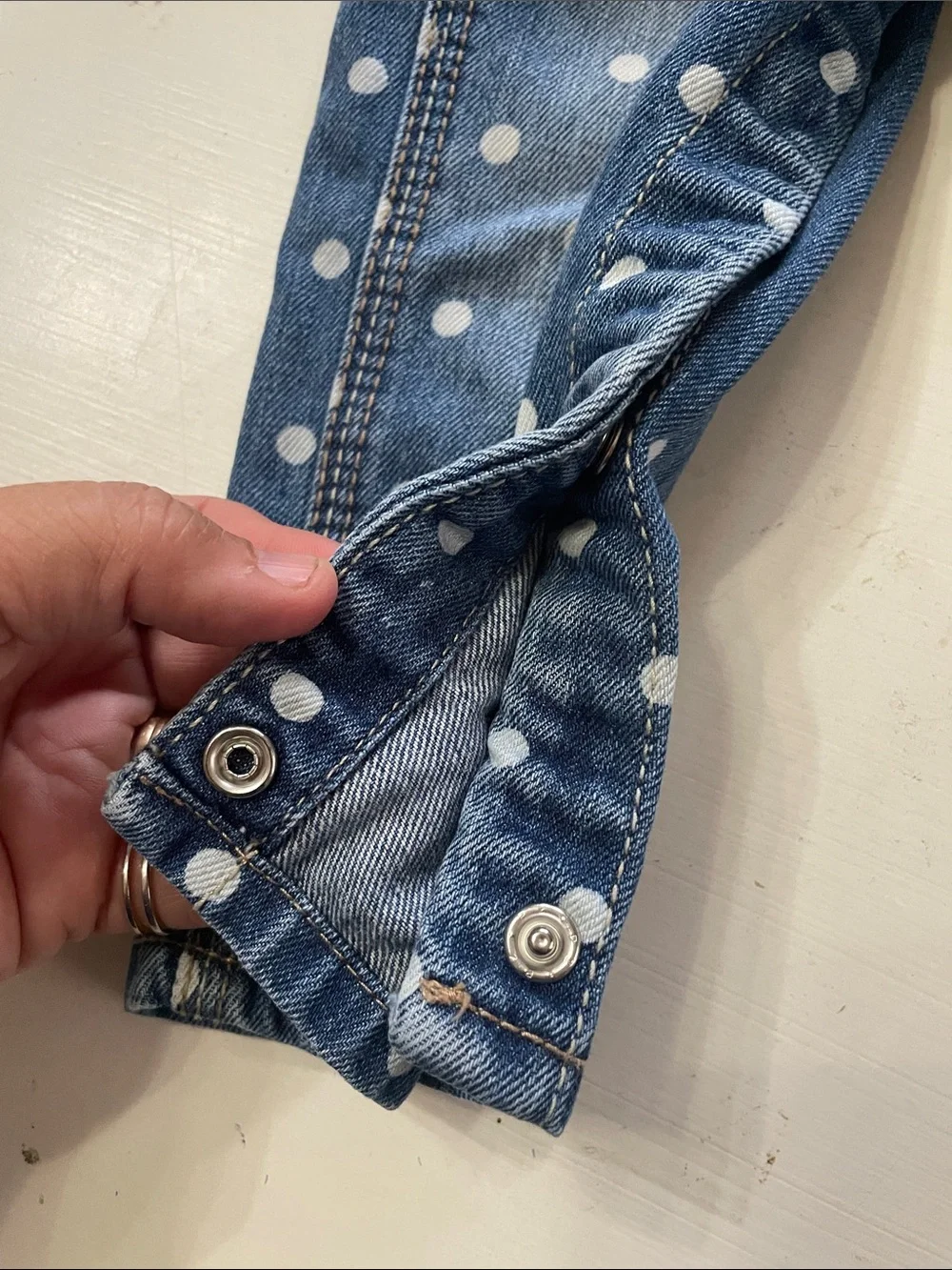 Oshkosh polka dot denim bib overalls 18 months